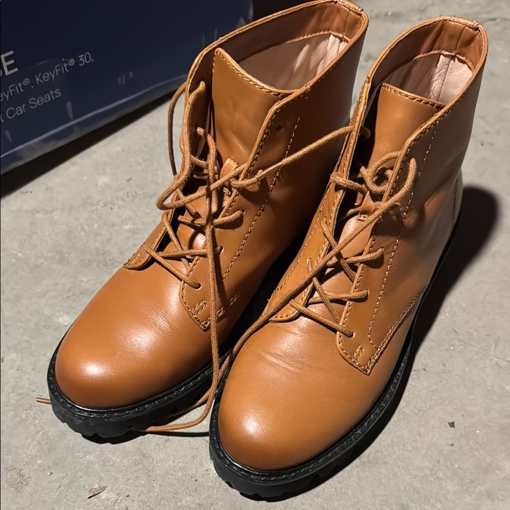 JCrew Leather Lace-Up Ankle Boots - nearly new